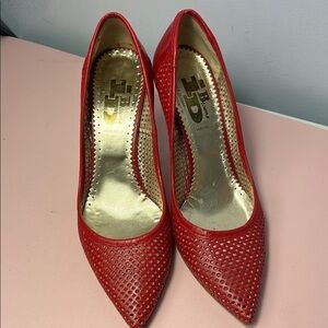 Browns Red Perforated Leather Heels